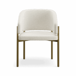 Cart Bite Dining Chair Off White & Brass Frame